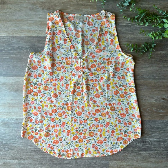 Loft Sleeveless Floral Print Blouse - Picture 2 of 5